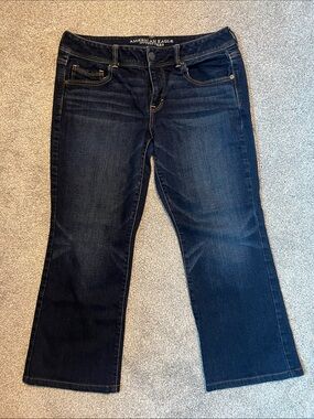 American Eagle Outfitters Women's Dark Indigo Bootcut Jeans Short